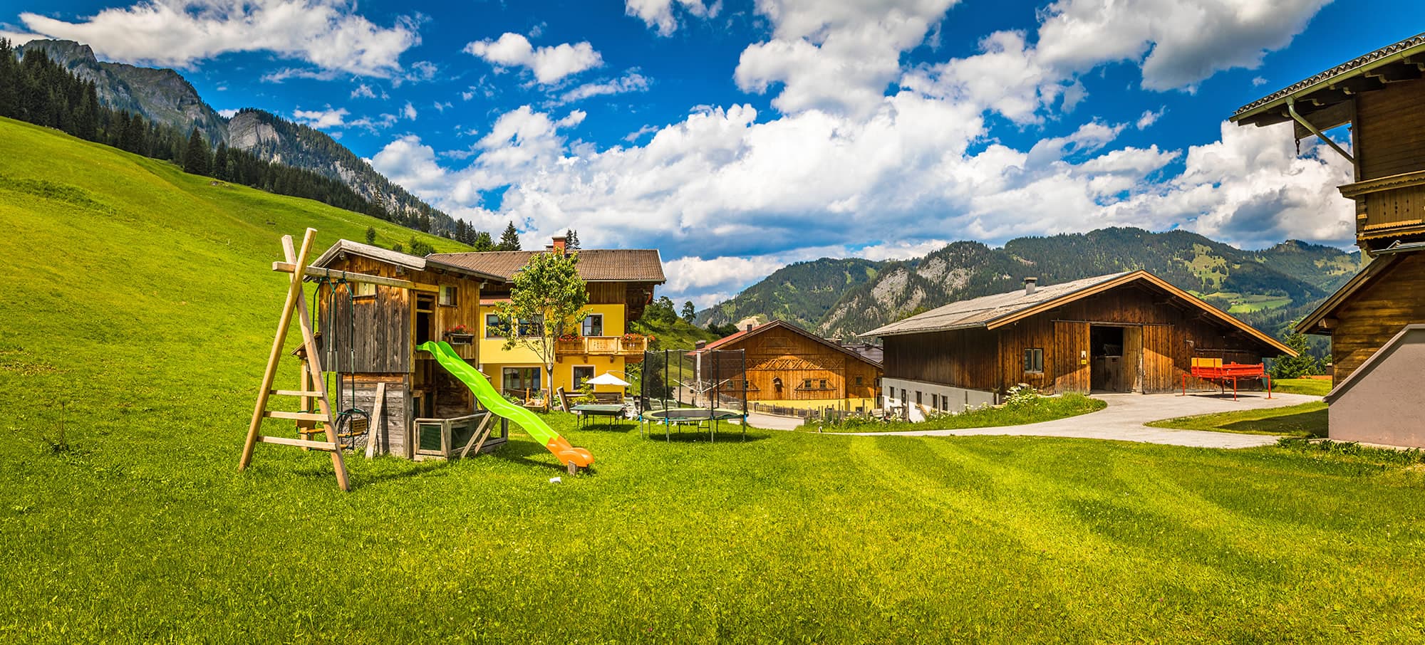 Unser Bio-Bauernhof Unterviehhausbauer im Großarltal mit herrlichem Sommerwetter